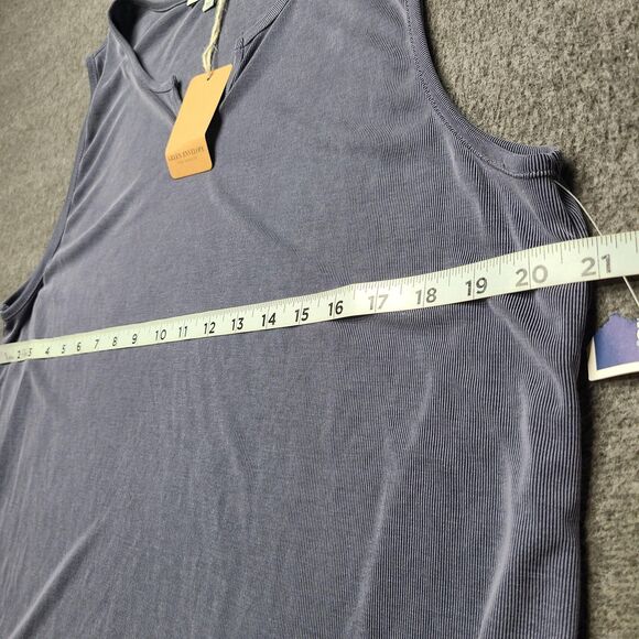 Green Envelope Tank Top Womens XL Ribbed Modal Blend Made USA Sleeveless Shirt - Picture 3 of 8